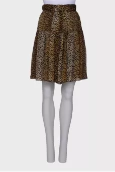 Silk skirt in leopard print