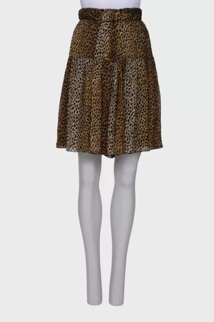 Silk skirt in leopard print