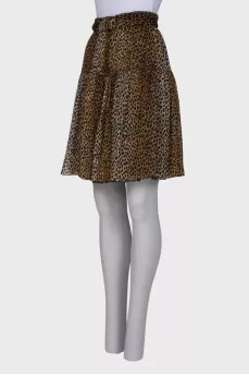 Silk skirt in leopard print