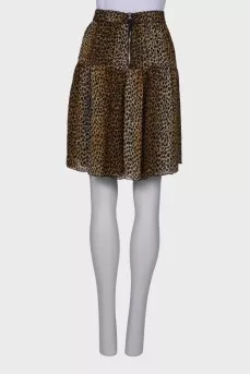 Silk skirt in leopard print