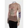 Translucent long sleeve with tag