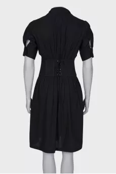 Black dress with imitation corset