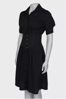 Black dress with imitation corset