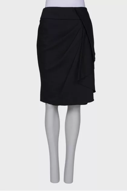 Draped wool skirt