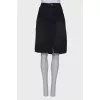 Tag slit denim skirt