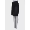 Tag slit denim skirt