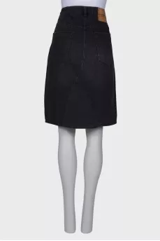 Tag slit denim skirt