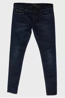 Navy blue low rise leans