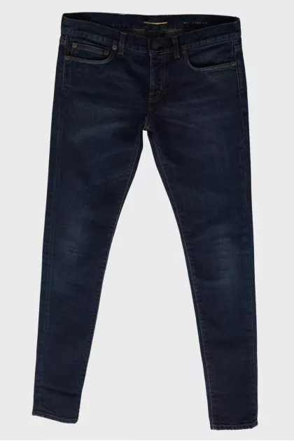 Navy blue low rise leans