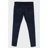 Navy blue low rise leans