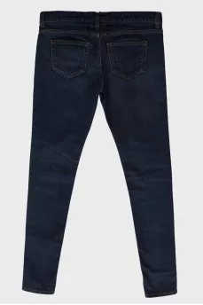 Navy blue low rise leans