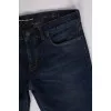 Navy blue low rise leans