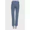Blue jeans decorated with rhinestones