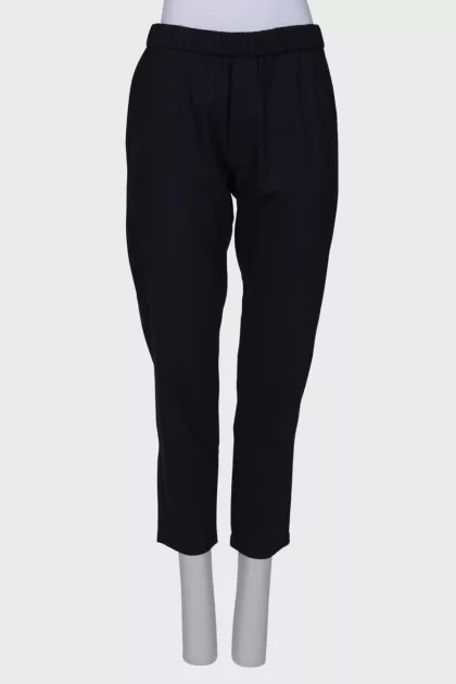 Straight fit wool trousers