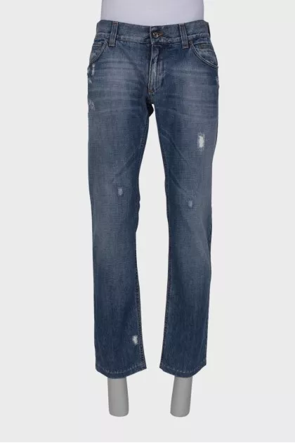 Ripped effect jeans for men