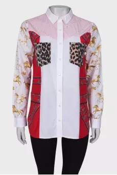 Combined print shirt