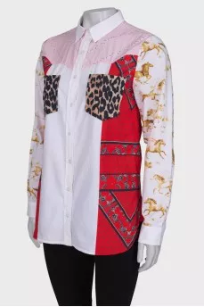 Combined print shirt