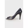 Dark blue leather shoes