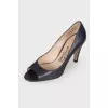 Dark blue leather shoes