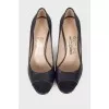 Dark blue leather shoes