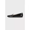 Black patent leather ballerina shoes