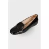 Black patent leather ballerina shoes