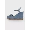Textile wedge sandals