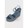 Textile wedge sandals