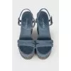 Textile wedge sandals