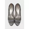 Silver shoes with lace