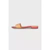 Leather slippers with low heels