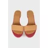 Leather slippers with low heels