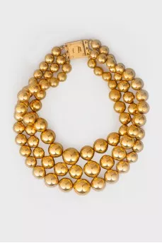 Golden pearl necklace