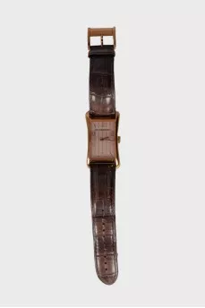 Watch with leather strap