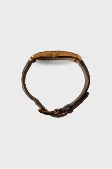 Watch with leather strap