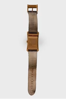 Watch with leather strap