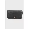 Leather wallet in signature print