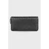 Leather wallet in signature print