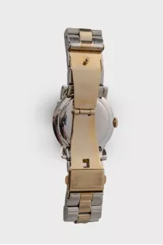 Watch with a logo on the bezel