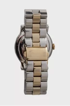 Watch with a logo on the bezel