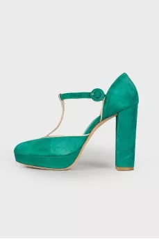 Green suede shoes