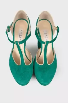 Green suede shoes