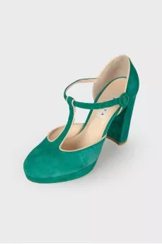 Green suede shoes