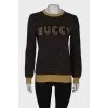 Black embroidered sweater