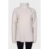 Wool sweater with zip