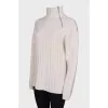 Wool sweater with zip