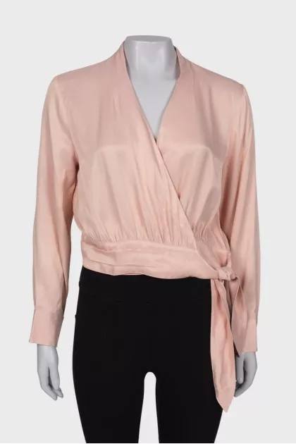 Wrap pink blouse