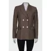 Checked double-breasted jacket