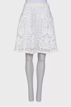 White skirt with lace
