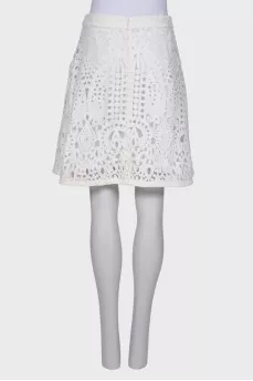 White skirt with lace